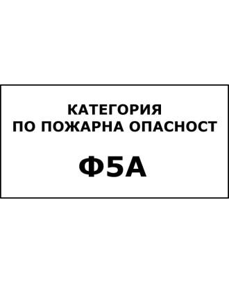 Категория по пожарна опасност Ф5А